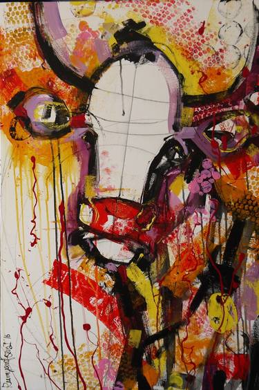 Print of Cows Paintings by Irina Rumyantseva