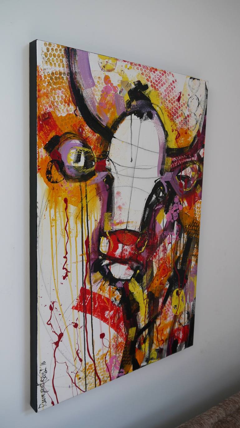 Original Figurative Cows Painting by Irina Rumyantseva