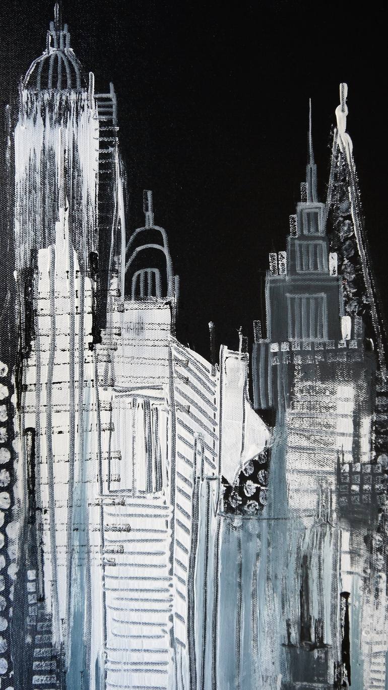 Original Abstract Cities Painting by Irina Rumyantseva