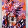 90cm x 60cm deep edge canvas wall art ready to hang. Modern abstract still life painting using acrylics. 100% cotton canvas stretched over a deep 4cm wooden frame. No further framing required.
An explosive and energetic still life, which is unusual for this topic but it really works! A striking fresh style, bold abstract still life painting. The sides are painted black. A large statement piece perfect for any home or office interior. Colours: Lilac, orange, pink, purple, red