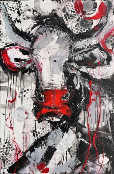 Print of Cows Paintings by Irina Rumyantseva