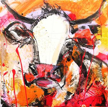 Print of Abstract Cows Paintings by Irina Rumyantseva