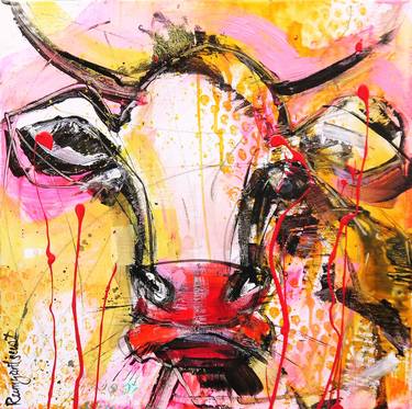 Print of Abstract Expressionism Cows Paintings by Irina Rumyantseva