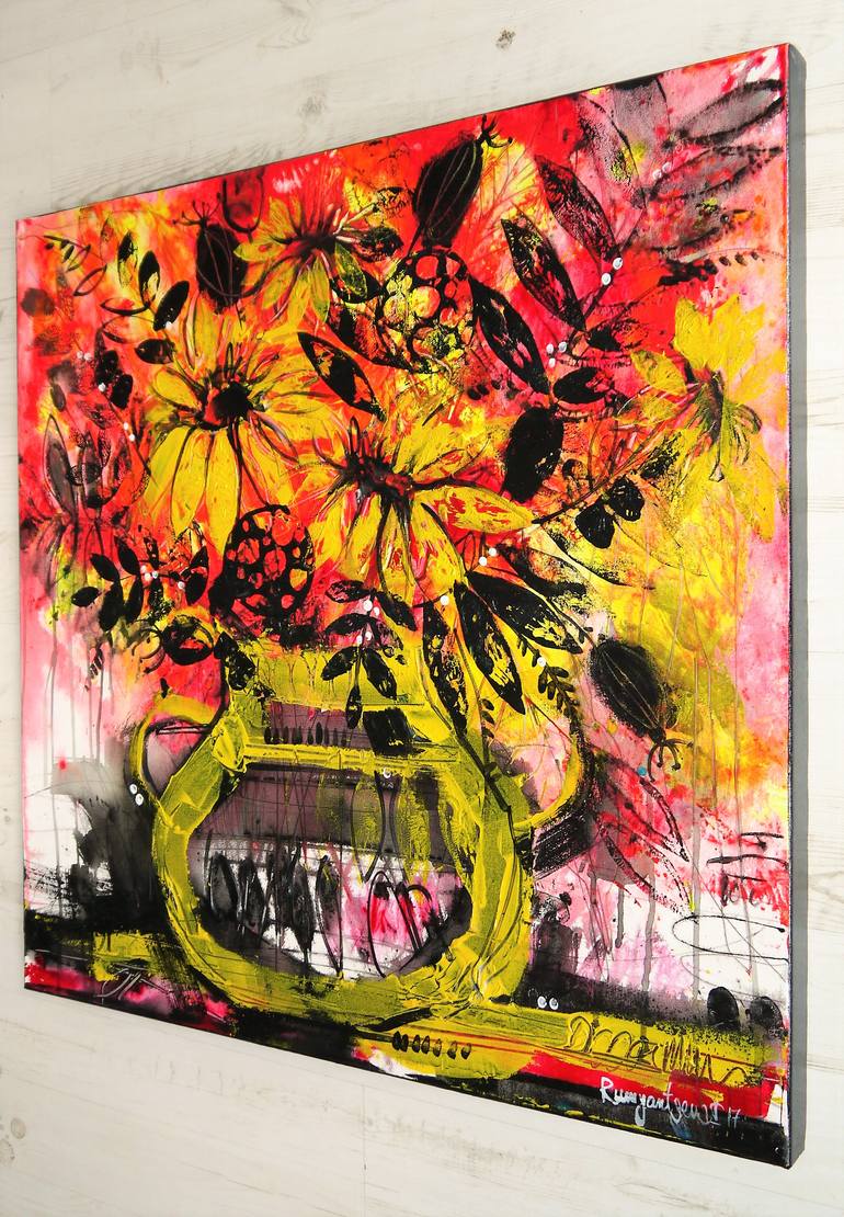 Original Abstract Expressionism Floral Painting by Irina Rumyantseva
