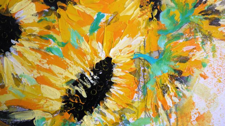 Original Abstract Floral Painting by Irina Rumyantseva