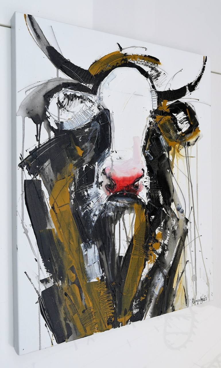 Original Figurative Cows Painting by Irina Rumyantseva