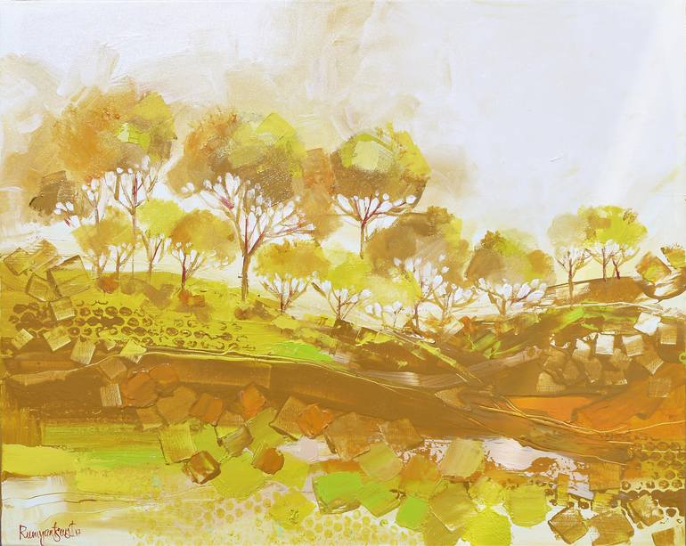 Original Abstract Landscape Painting by Irina Rumyantseva