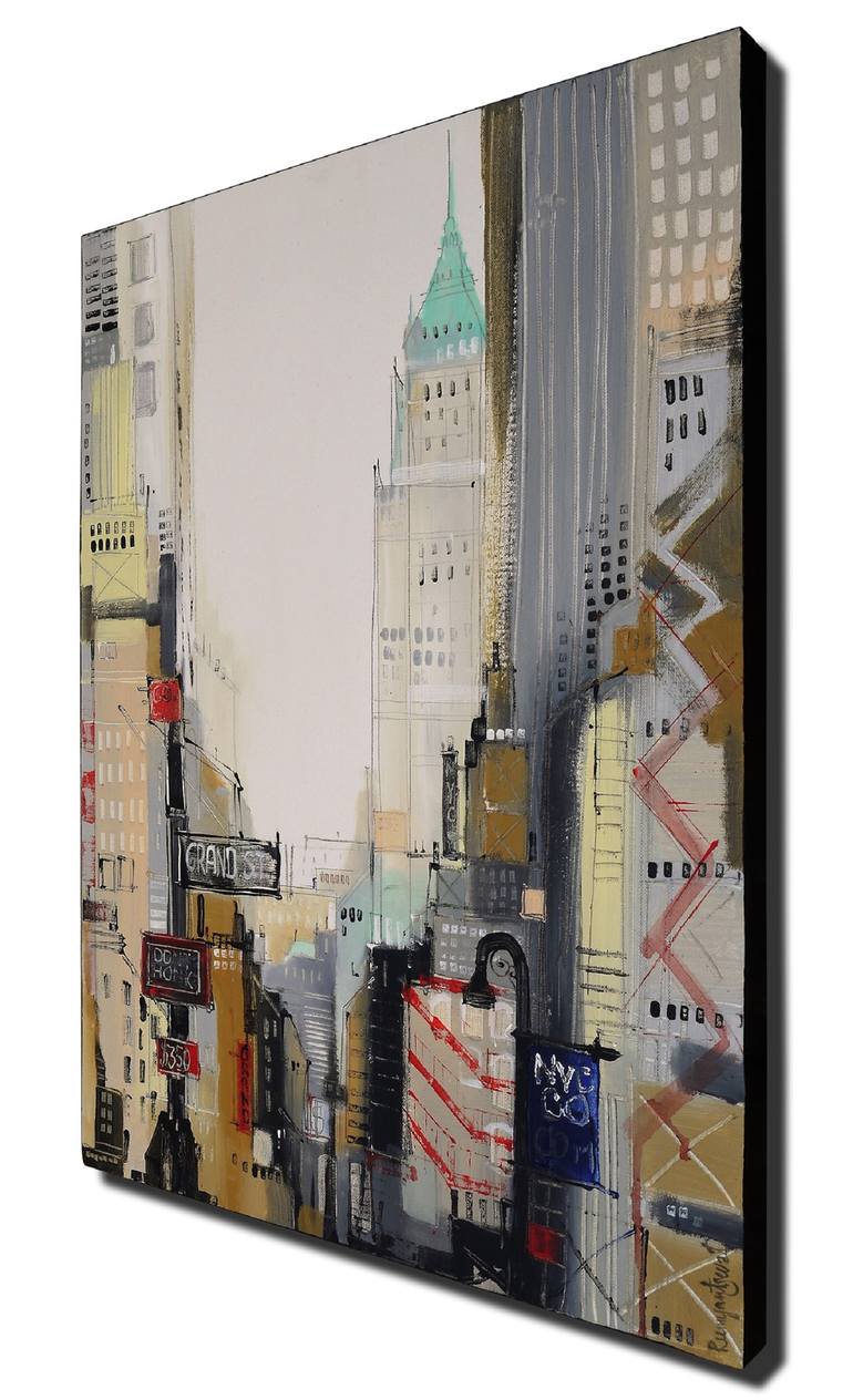 Original Abstract Cities Painting by Irina Rumyantseva