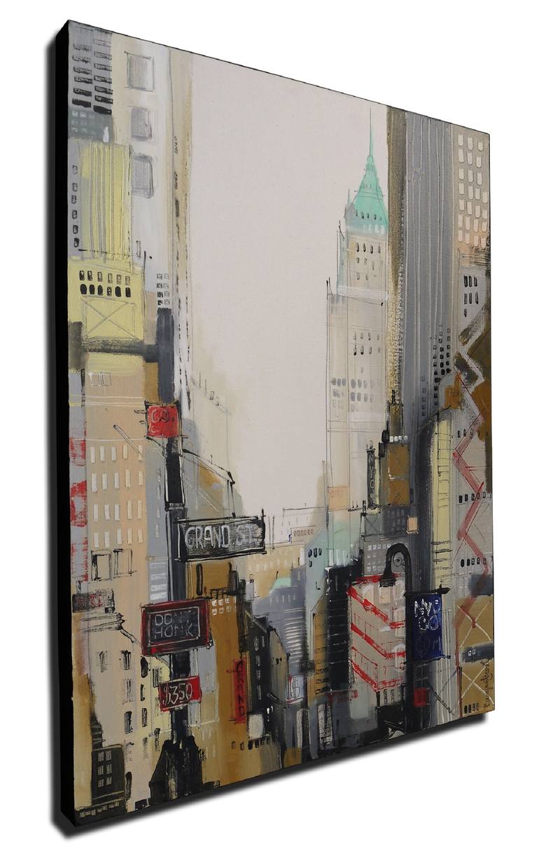 Original Abstract Cities Painting by Irina Rumyantseva