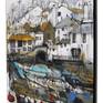 The artist's depiction of the small port Polperro, quaint old Cornish fishing village in the south of Cornwall. Narrow, winding streets and alleys, cottages perched on steep slopes overlookin the boats docking on the tiny harbour. This would be an ideal piece for anyone with a personal connection to Cornwall.
Large 76cm x 61cm deep edge canvas wall art ready to hang. Acrylic on canvas. Painted black on all sides. 100% cotton canvas stretched over a deep 4cm wooden frame. No further framing required.