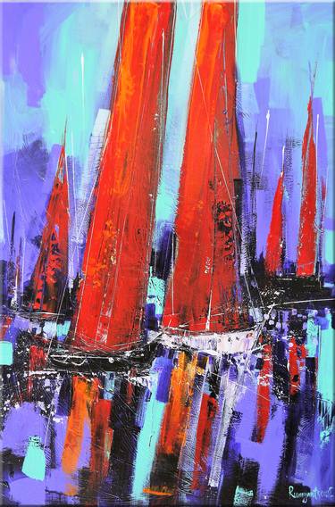 Print of Abstract Expressionism Boat Paintings by Irina Rumyantseva