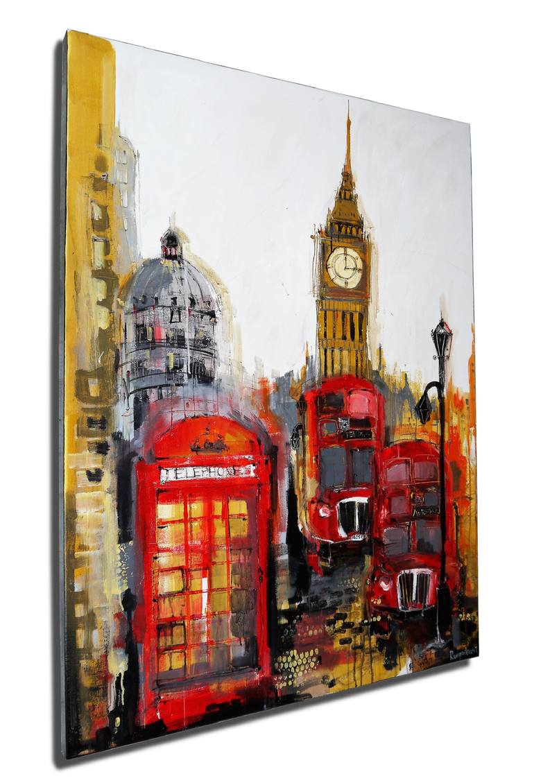Original Abstract Cities Painting by Irina Rumyantseva