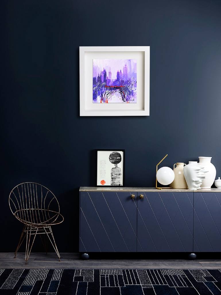 Original Abstract Cities Painting by Irina Rumyantseva