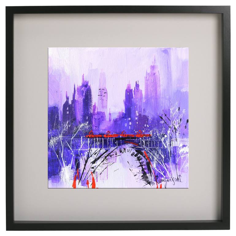 Original Abstract Cities Painting by Irina Rumyantseva