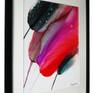Alcohol ink on Yupo waterproof tree-free and tear-free synthetic paper. Directly applying the surgical spirit as a base and then the ink to the paper, using the paper to move the ink carefully. Deep red, pink and teal. A very exciting media to play with. Mounted with an off white mount and framed with a black deep box frame. 21 inches x 17 inches x 1.5 inch deep. Apperture (image size) 16 inches x 12 inches.