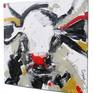 The artist's popular expressive style of abstract cow painting with thick textured acrylic paint strokes. 40cm x 40cm superb quality Gerstaecker canvas board, perfect for framing. The artist's popular expressive style of abstract cow painting with plenty of detail thick textured acrylic paint strokes, black and white with a touch of gold and an adorable bright red nose. Frame used for display purposes and is not included.
