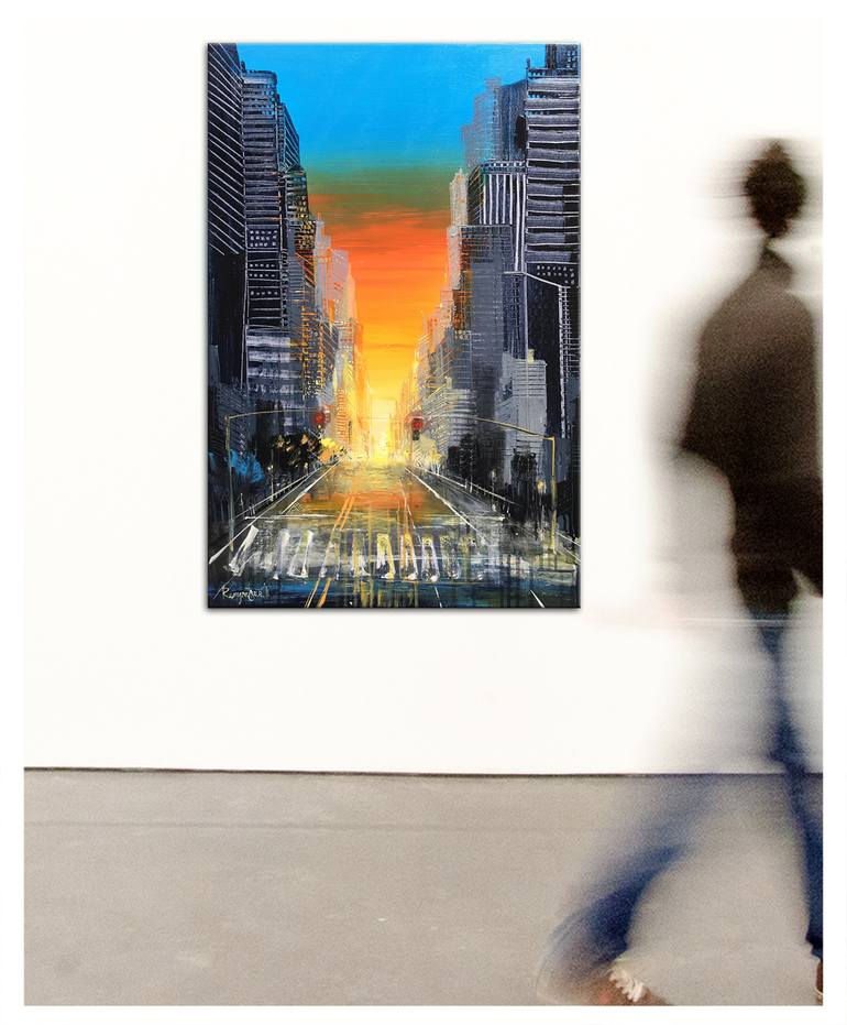 Original Expressionism Cities Painting by Irina Rumyantseva