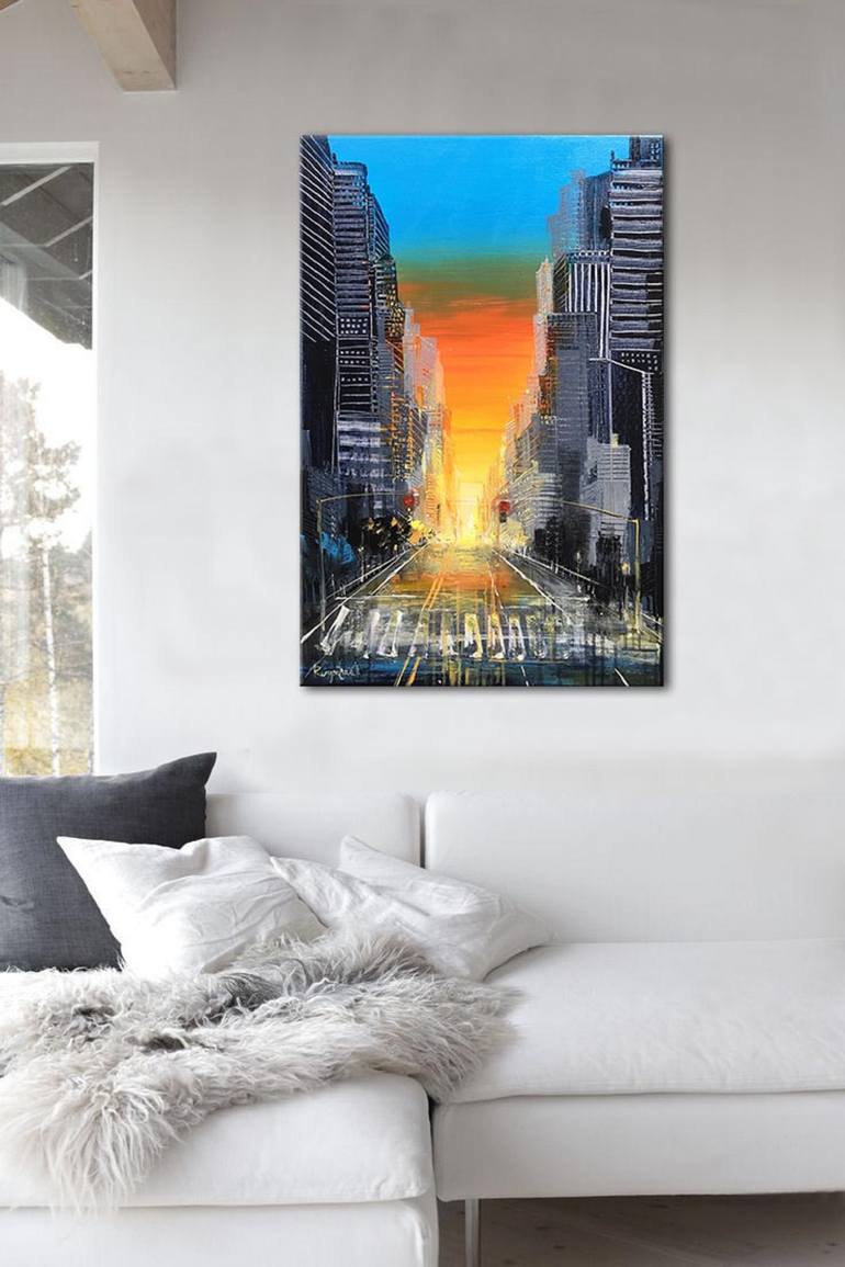 Original Expressionism Cities Painting by Irina Rumyantseva