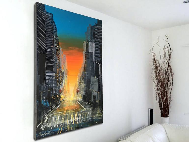Original Expressionism Cities Painting by Irina Rumyantseva