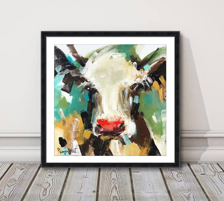 Original Cows Painting by Irina Rumyantseva