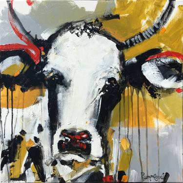 Print of Portraiture Cows Paintings by Irina Rumyantseva