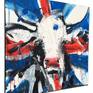 The Union Jack incorporated with the British cow. Expressive style of painting with thick textured acrylic paint strokes. 60cm x 60cm. 100% cotton canvas stretched over a deep 4cm wooden frame. No further framing required. All artworks come with a certificate of authenticity.