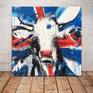 The Union Jack incorporated with the British cow. Expressive style of painting with thick textured acrylic paint strokes. 60cm x 60cm. 100% cotton canvas stretched over a deep 4cm wooden frame. No further framing required. All artworks come with a certificate of authenticity.