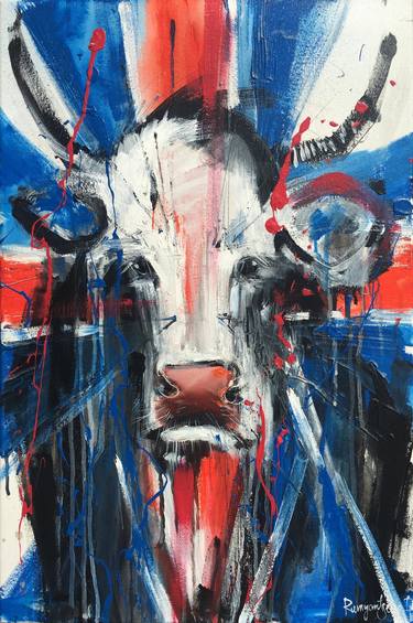 Print of Abstract Expressionism Cows Paintings by Irina Rumyantseva