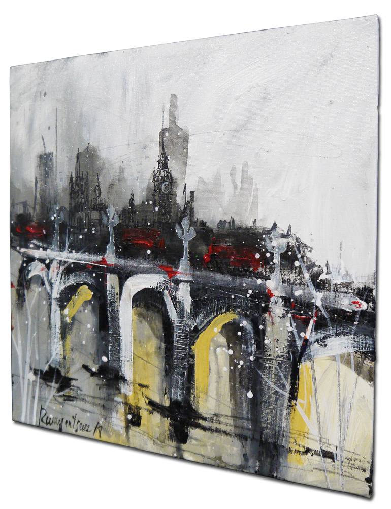 Original Abstract Expressionism Cities Painting by Irina Rumyantseva