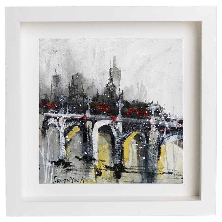 Original Abstract Expressionism Cities Painting by Irina Rumyantseva