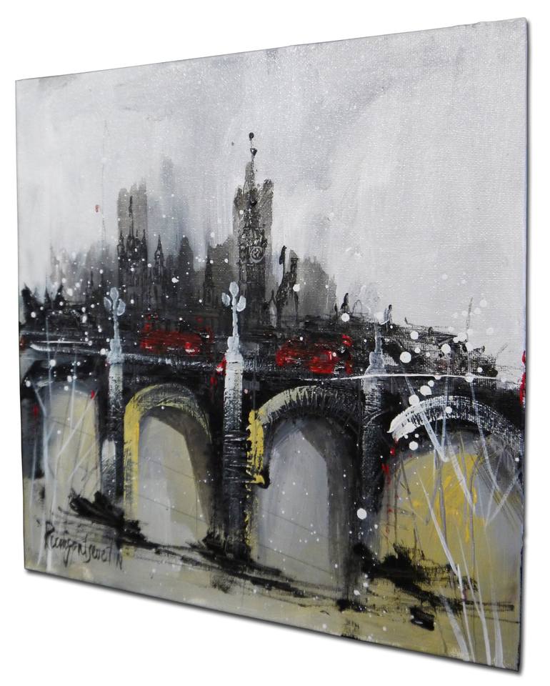 Original Abstract Expressionism Cities Painting by Irina Rumyantseva