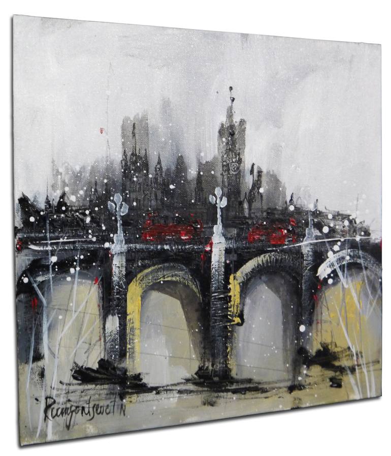 Original Abstract Expressionism Cities Painting by Irina Rumyantseva