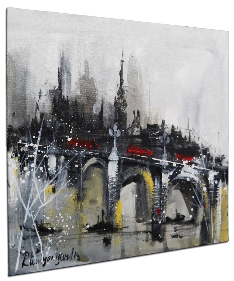 Original Abstract Expressionism Cities Painting by Irina Rumyantseva