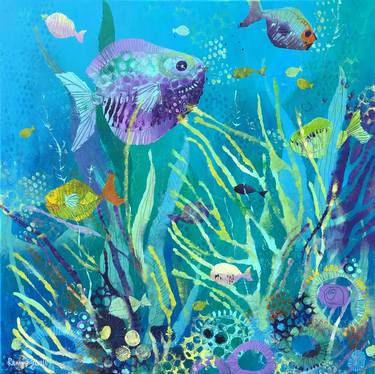 Print of Abstract Expressionism Fish Paintings by Irina Rumyantseva