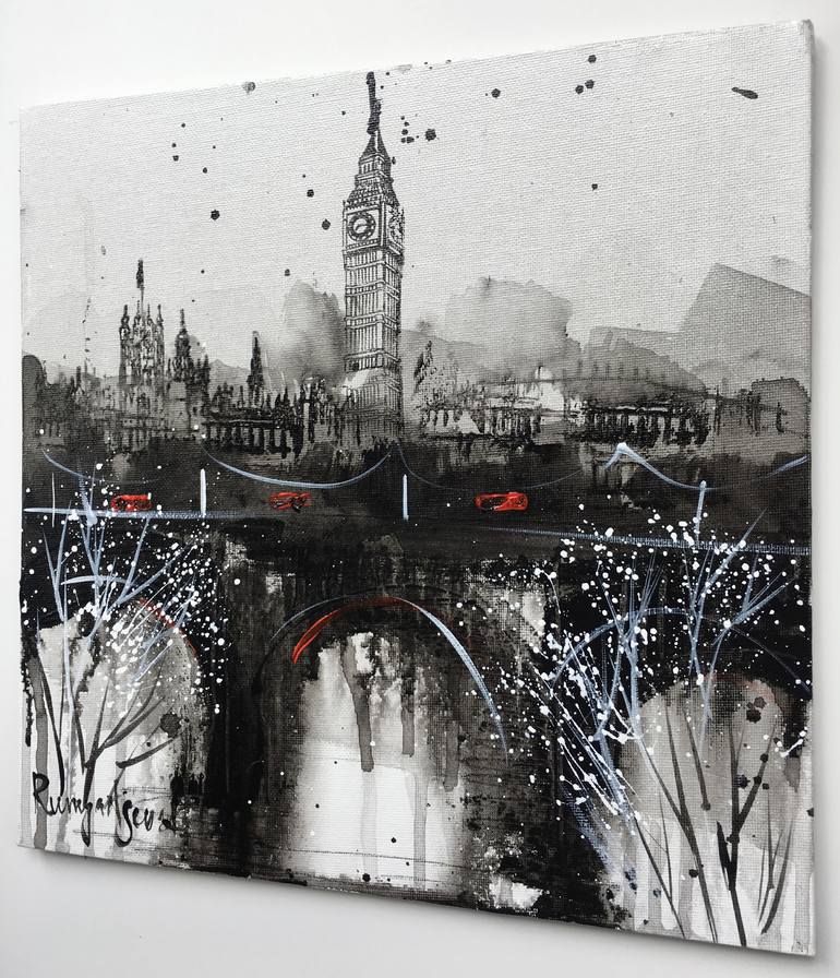 Original Abstract Expressionism Cities Painting by Irina Rumyantseva