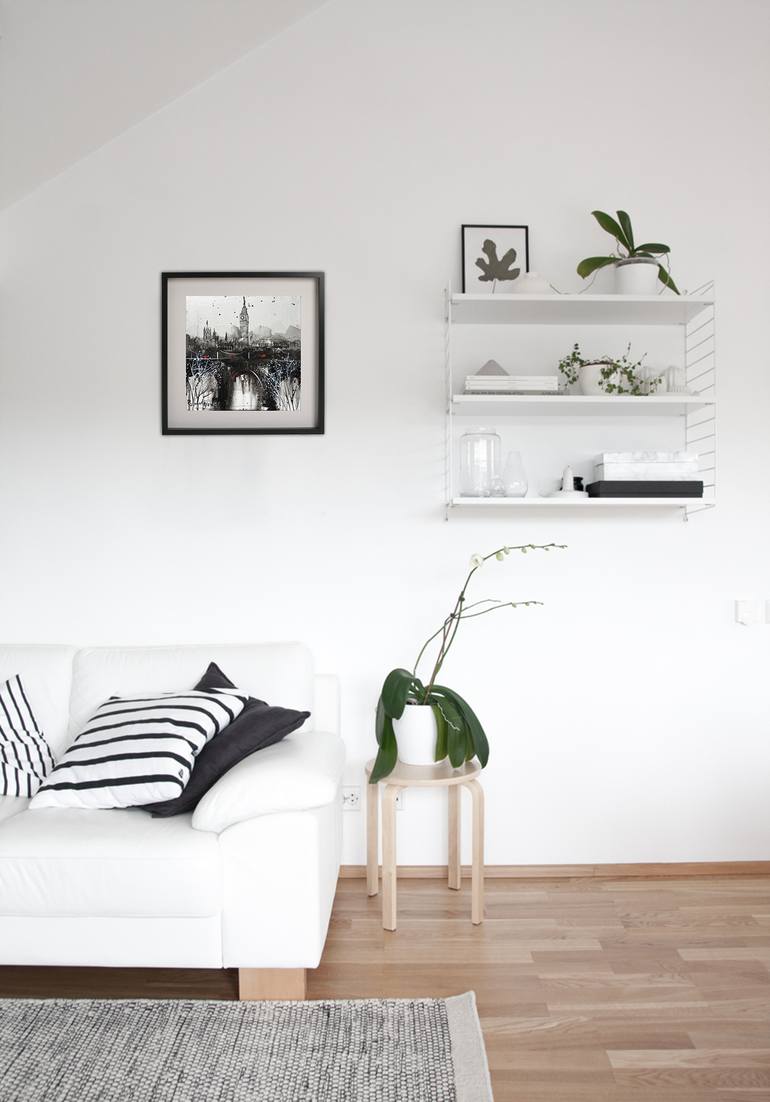 Original Abstract Expressionism Cities Painting by Irina Rumyantseva