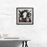 The artist's popular expressive style of abstract cow painting with thick textured acrylic paint strokes. 30 x 30cm superb quality Gerstaecker canvas board, perfect for framing. The artist's popular expressive style of abstract cow painting with plenty of detail thick textured acrylic paint strokes, black and white with an adorable pink nose.

NOTE: Frames used for display purposes and are not included.