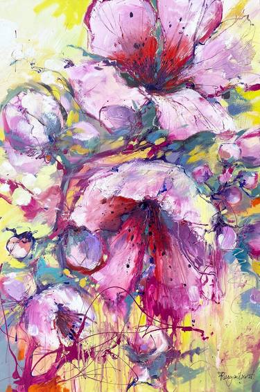 Original Abstract Expressionism Floral Paintings by Irina Rumyantseva