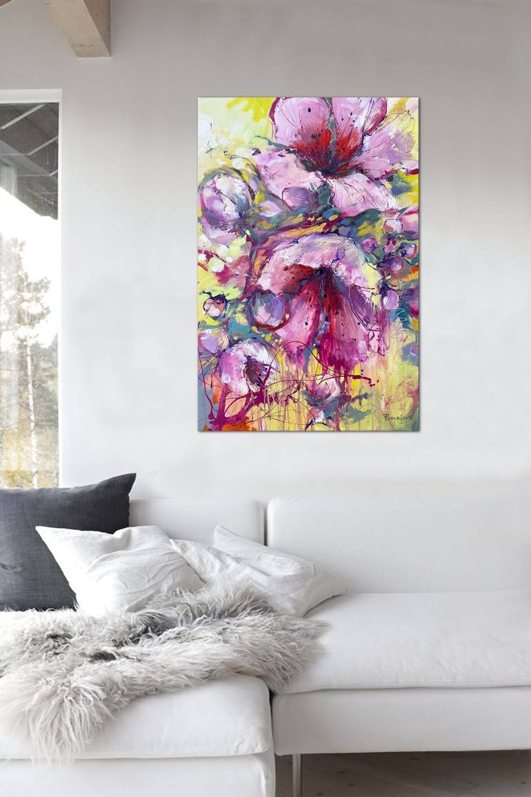 Original Abstract Expressionism Floral Painting by Irina Rumyantseva