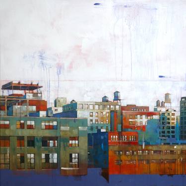 Original Figurative Cities Paintings by M O