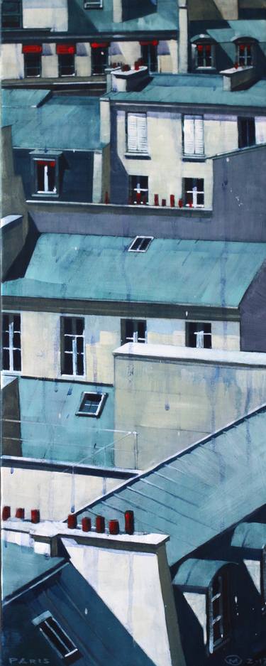Original Figurative Architecture Paintings by M O
