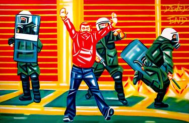 Original Street Art Political Paintings by Elizabeth Roman