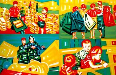 Original Street Art Political Paintings by Elizabeth Roman