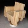 Italian design in cubist wooden armchair sculpture