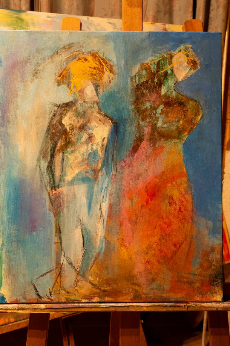 Original Abstract Expressionism People Painting by Mei Yee Lam