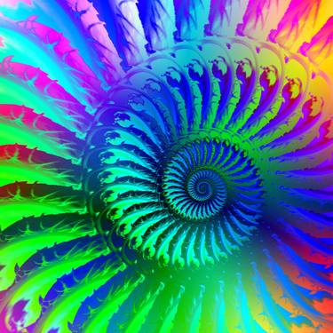 rainbow psychadelic eye fractal art print thumb