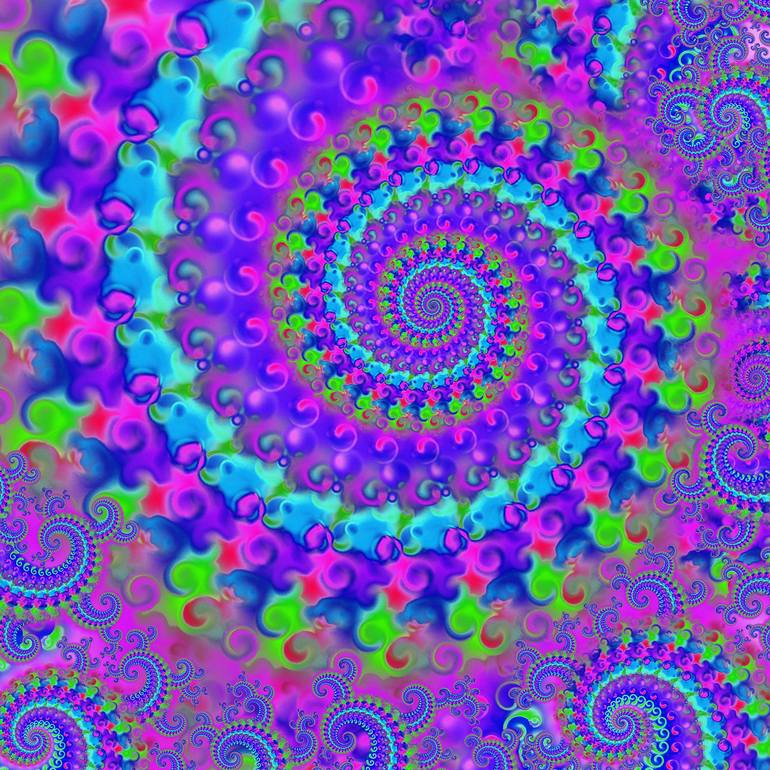 Purple Hippie Fractal Art Drawing by Pixie Copley Lrps | Saatchi
