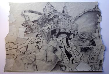 Original Dada Culture Drawings by Pascale Baud