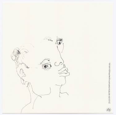 Original Expressionism Portrait Drawings by Pascale Baud