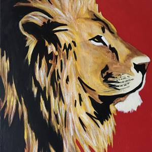 Lion on Red